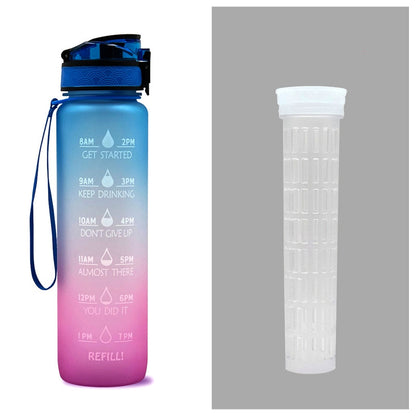 1L Motivational Water Bottle with Time Marker for Hydration Success - Mallora Shop