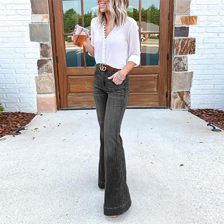 Women's jeans slim slimming wide-leg pants trousers