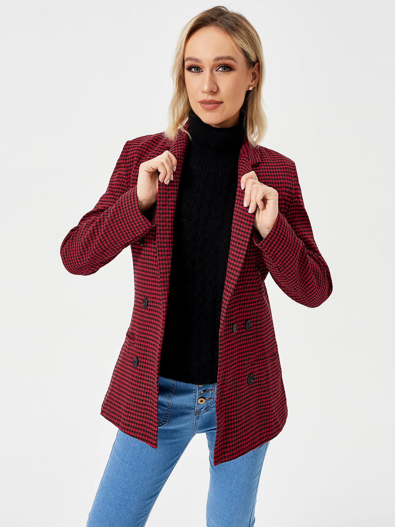 Women Casual Long Sleeve Blazer Jacket