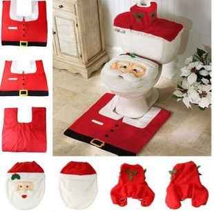 Christmas Style Printed Bathroom Toilet Set
