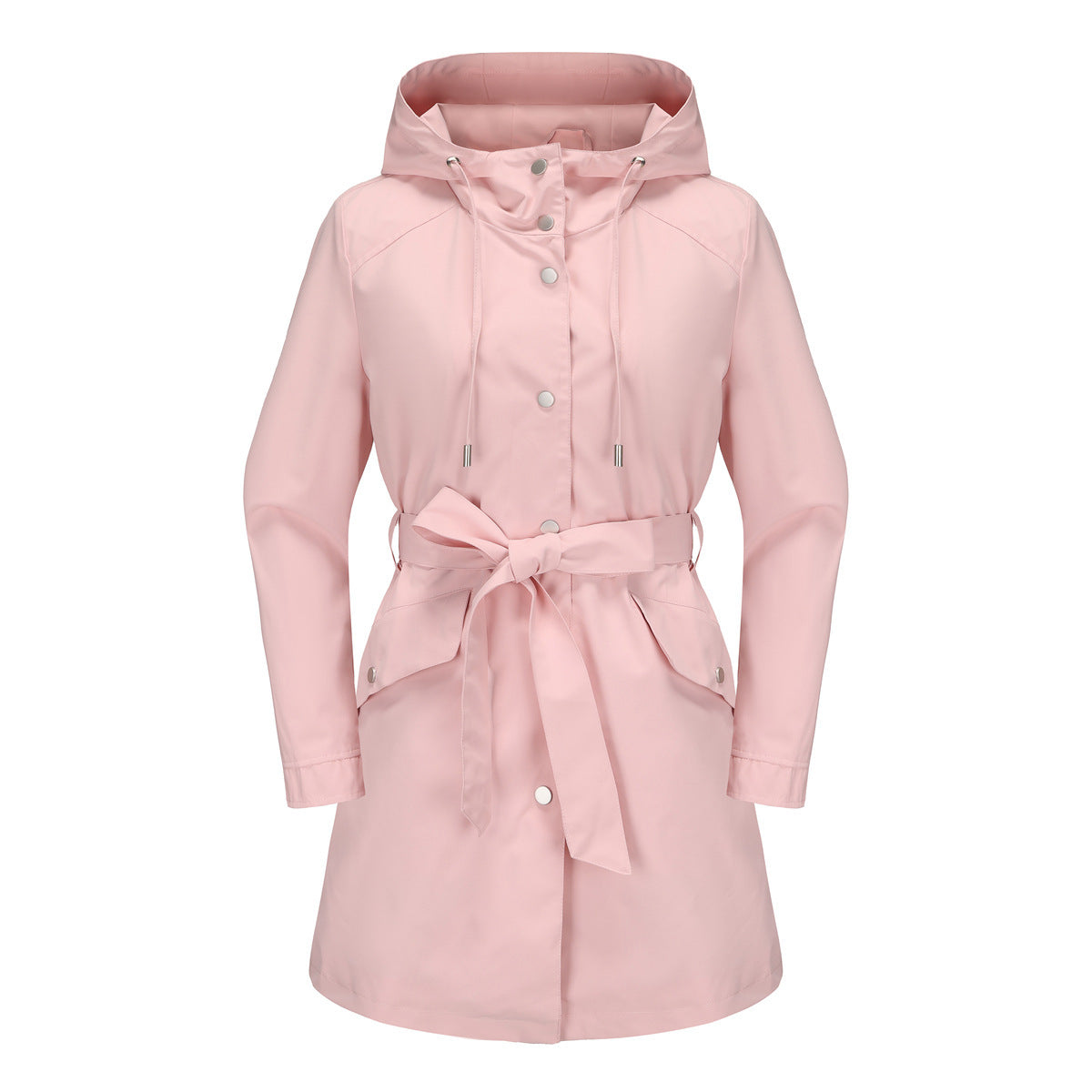 Spring And Autumn New Hooded Waterproof Coat Containing Belt Thin