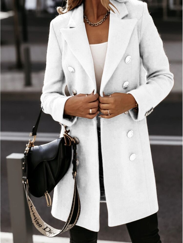 Long-sleeved Suit Collar Double-breasted Coat Coat Women