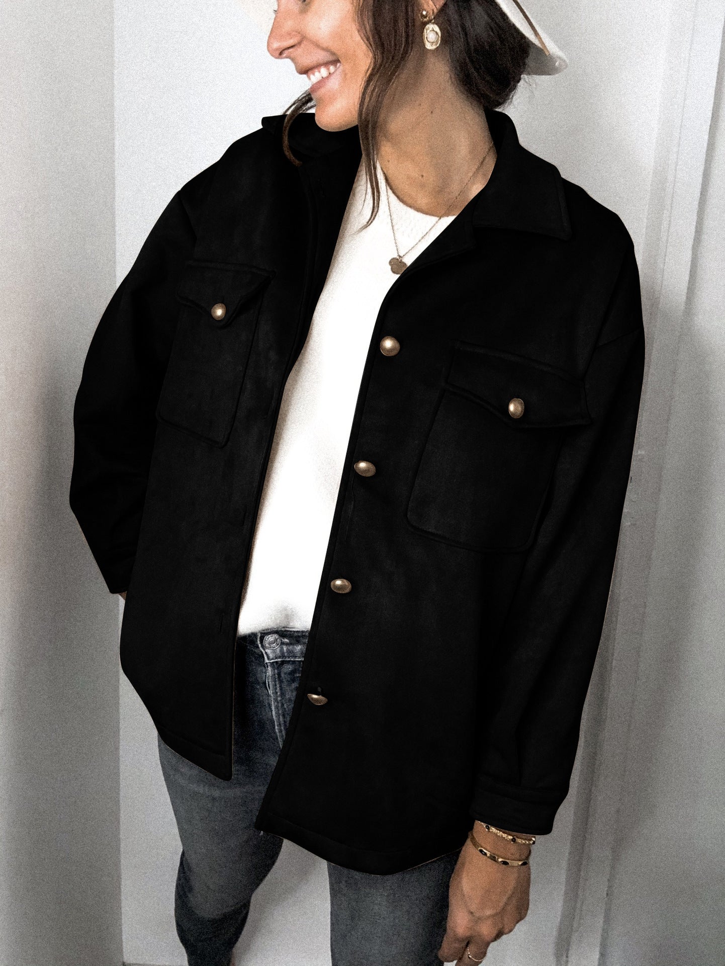 Double Pocket Deerskin Velvet Jacket