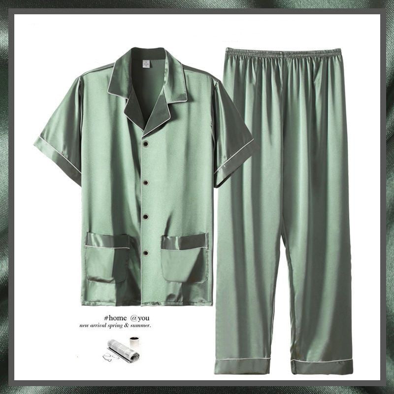 Men's Summer Short Sleeve Trousers Thin Homewear Suit