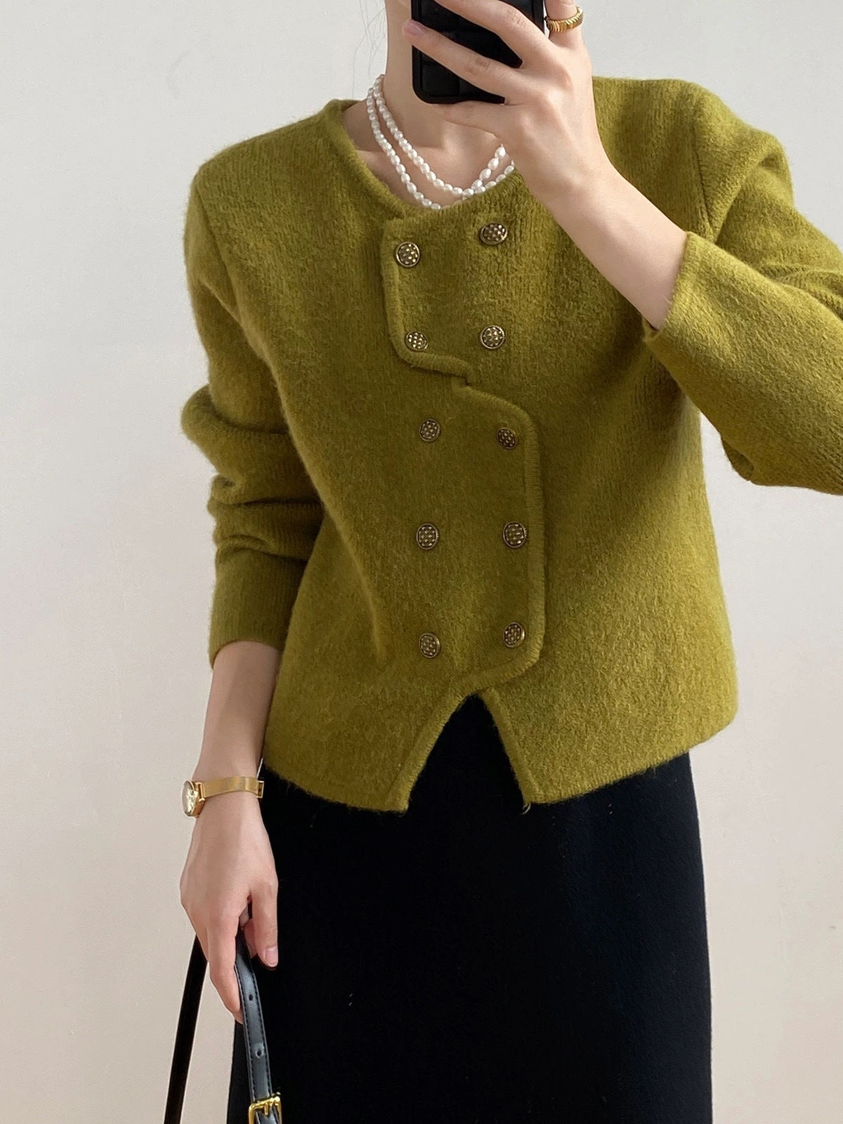 Women Classic French Style Short Knitted Cardigan