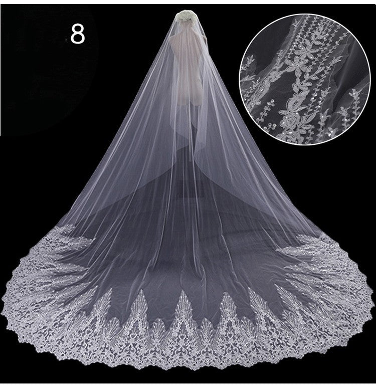 Bridal Wedding Long Tail Luxury Fairy Wedding Veil