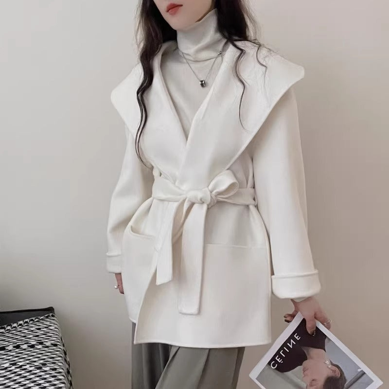 Women Autumn And Winter Double-faced Woolen Cashmere Coat