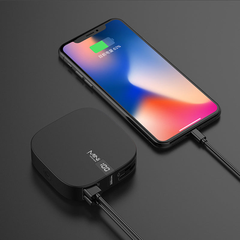 10000 mAh Mini Power Bank with Fast Input and Digital Display