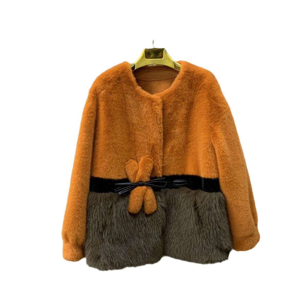 Faux Fur Coat Classic Style Slimming All-matching Western Style