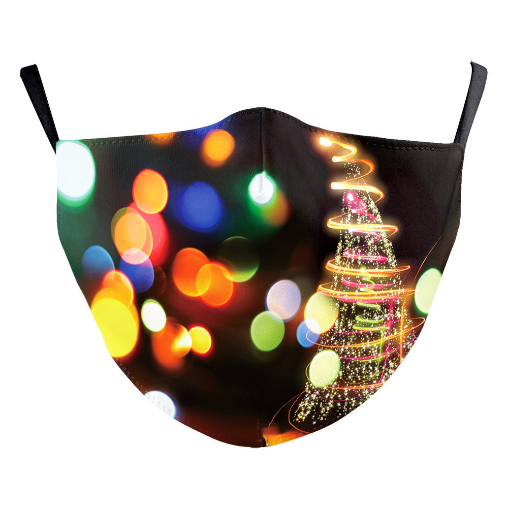 Christmas Light Shadow Digital Printing Double-layer Dust Mask