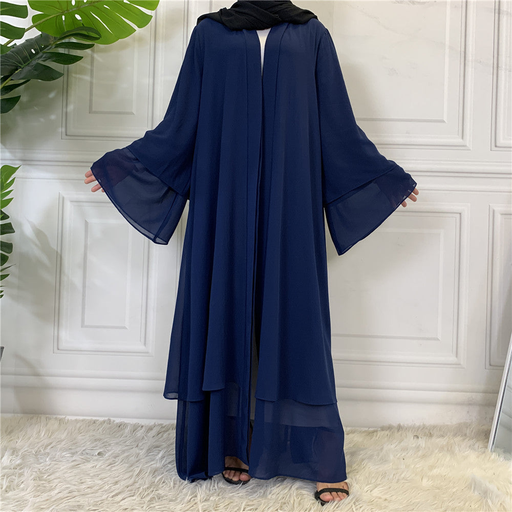 Modisches muslimisches Cardigan-Chiffonkleid