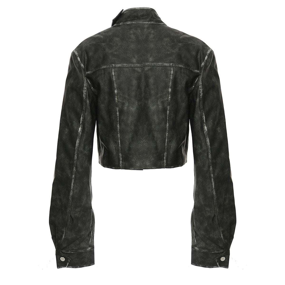 Irregular Cutting And Polishing Process Leather Coat