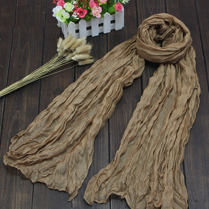 Bali Pure Cotton Yarn Fold Scarf Children Candy Color Autumn