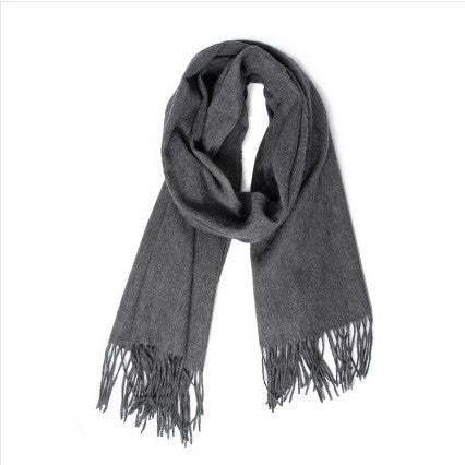 Men's Fashion Solid Color Thickened And Lengthened Scarf Shawl