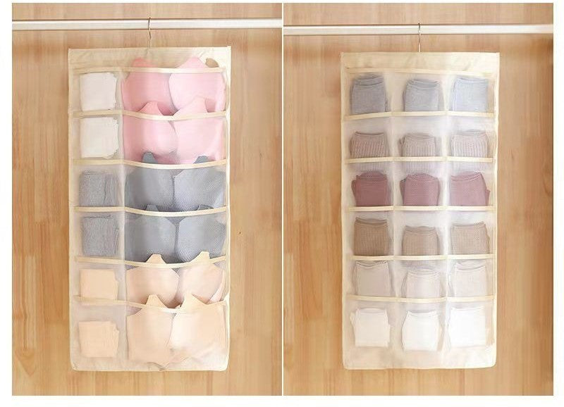 Double-Sided Hanging Bag for Underwear Storage