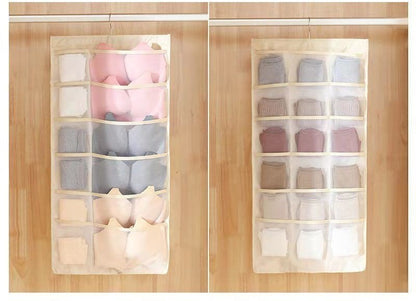 Double-Sided Hanging Bag for Underwear Storage