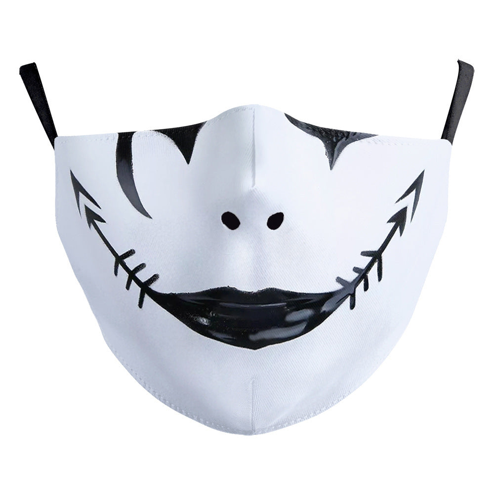 Digital Printing Halloween Clown Funny Double Outdoor Dust Mask