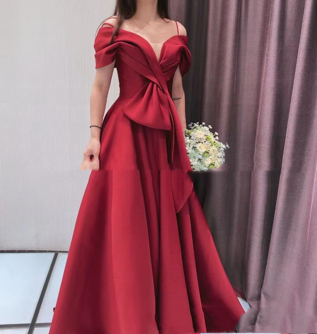 Off-shoulder Evening  Engagement Return Dress Woman