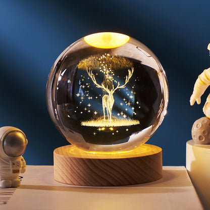 Luminous Starry Sky Planet Moon Crystal Ball Night Lamp