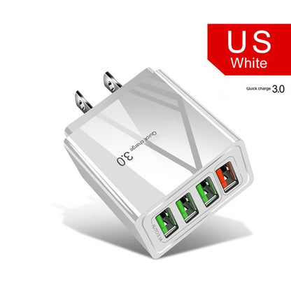 Illuminated 4 USB Ports Mobile Phone Charger with 3A Charging Head