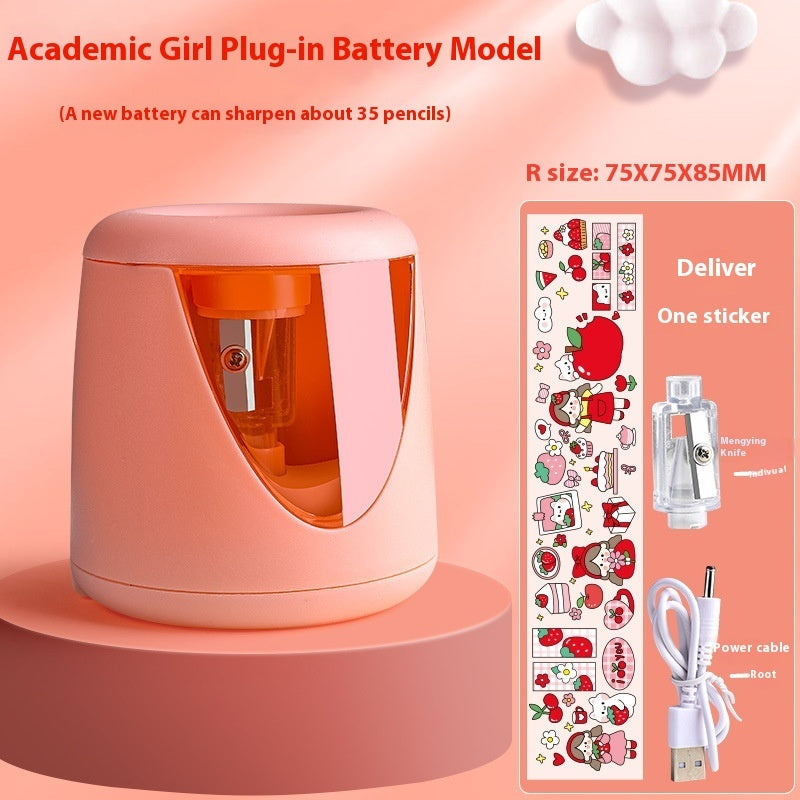 Automatic Cute Children's Pencil Sharpener Roll Portable Electric Pencil Sharpener