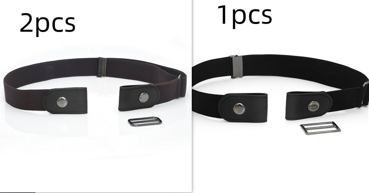 New Slim Elastic Invisible Belt Simple Lazy Belt Fat Elastic Leather