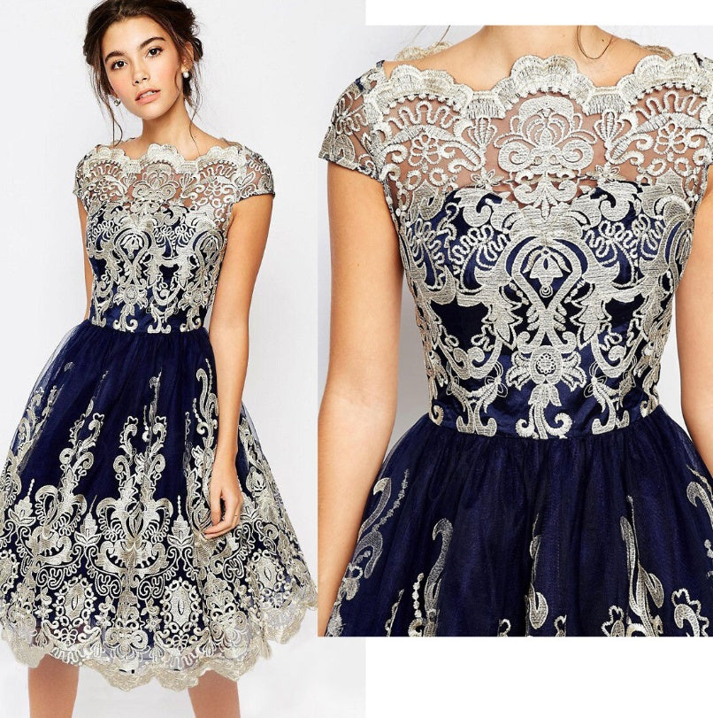 Lace patchwork dress