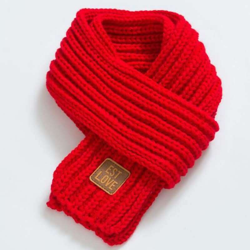 Autumn And Winter Solid Color Knitted Children's Warm Scarf