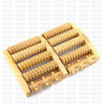 Dual Wooden Foot Massager Roller for Plantar Fasciitis Relief