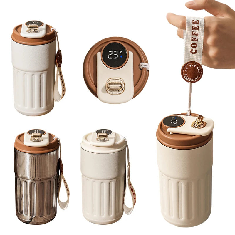Smart Digital Thermal Bottle - 450ml Insulated Coffee Mug