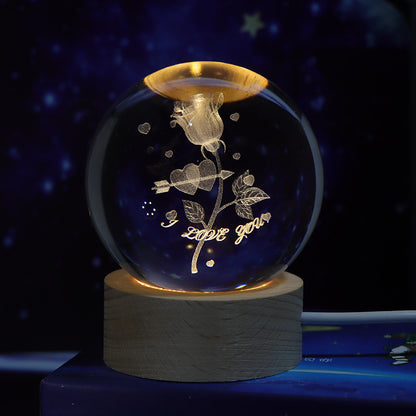 Luminous Starry Sky Planet Moon Crystal Ball Night Lamp