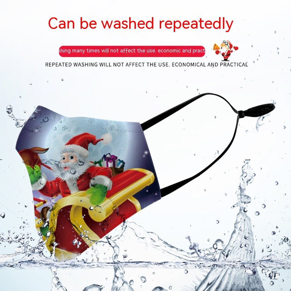 Santa Elk Digital Printing Double-layer Dust Mask