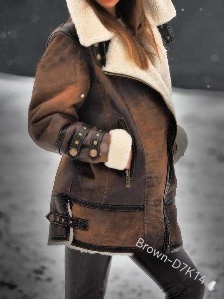 New European And American Thickened Fur One-piece Women's Coat