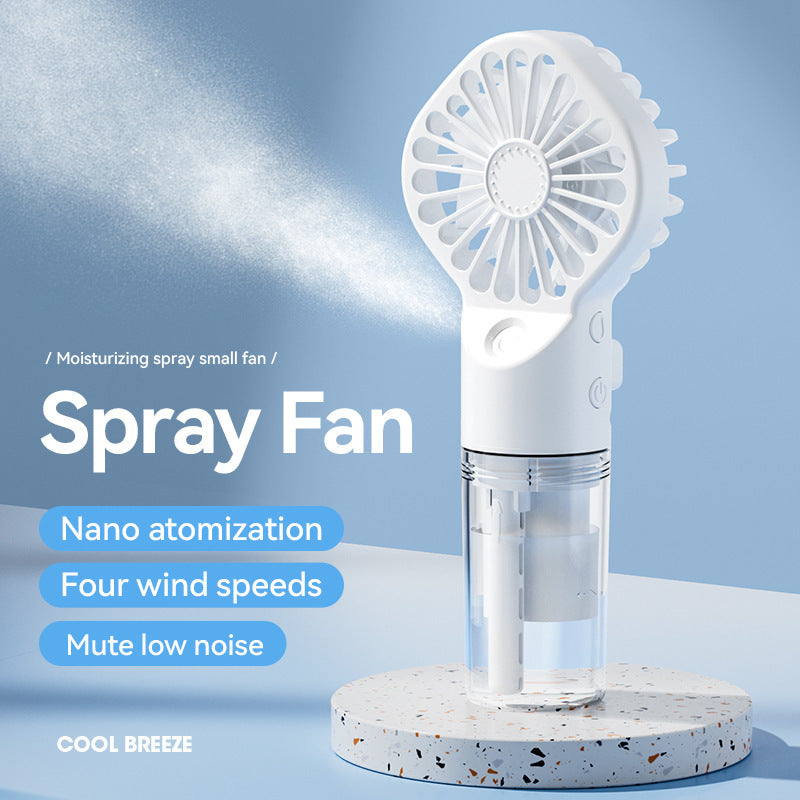 Portable Handheld Spray Fan - 4-Speed USB Cooling Mist Fan for Instant Refreshment - Mallora Shop