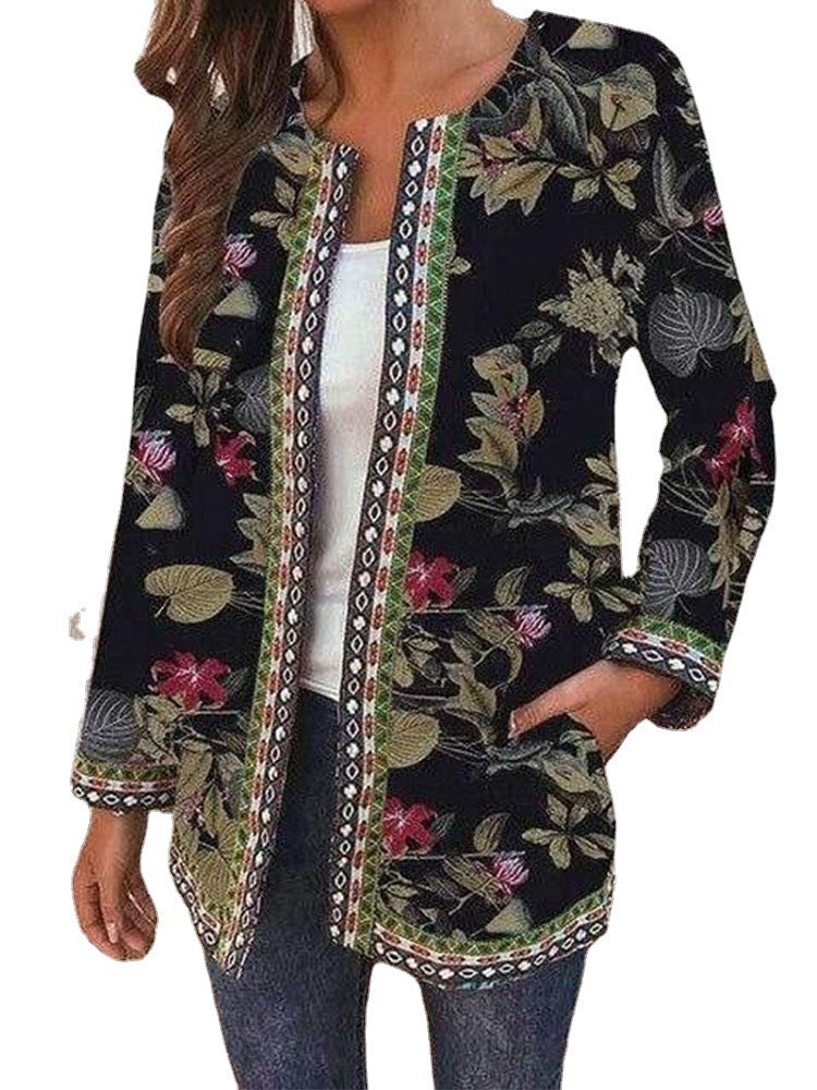 Retro Long Sleeve Coat Jacket Cardigan