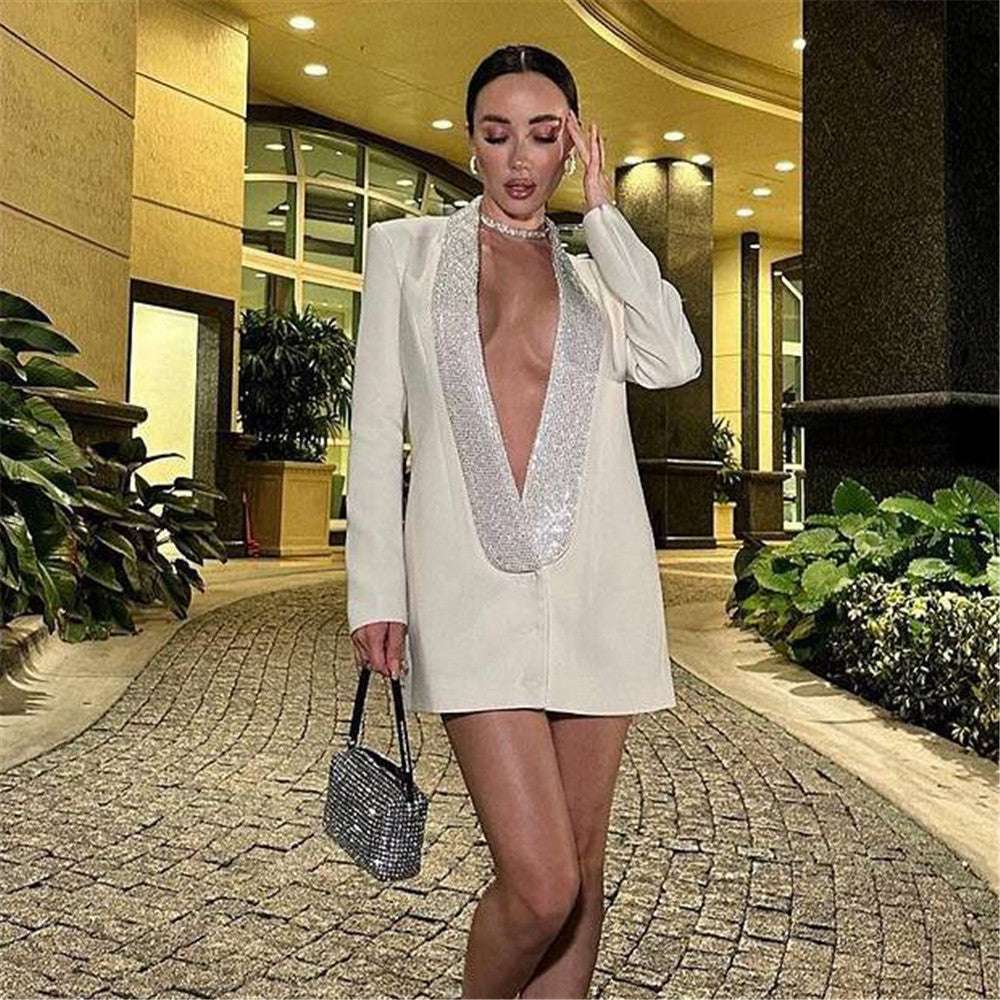 Women's Backless Slimming V-neck Sexy Small Suit