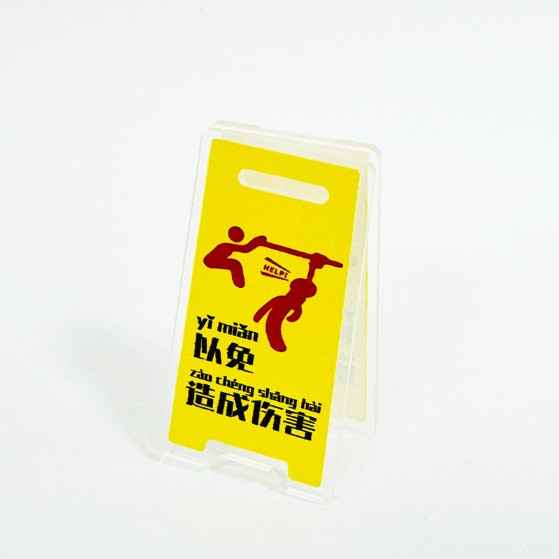 Creative Acrylic Warning Sign Clip Ins Style