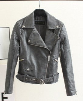 Faux Cuero Mujer Chaqueta De Motociclista Moto Zip  Abrigos Chaqueta Pu Jack Rock Cuero Femme Casaco