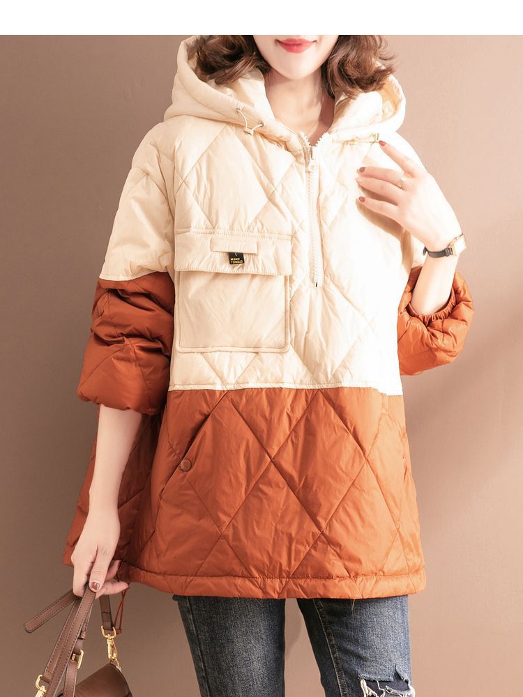 Women Light Thin Loose Warm Hooded Cotton Coat