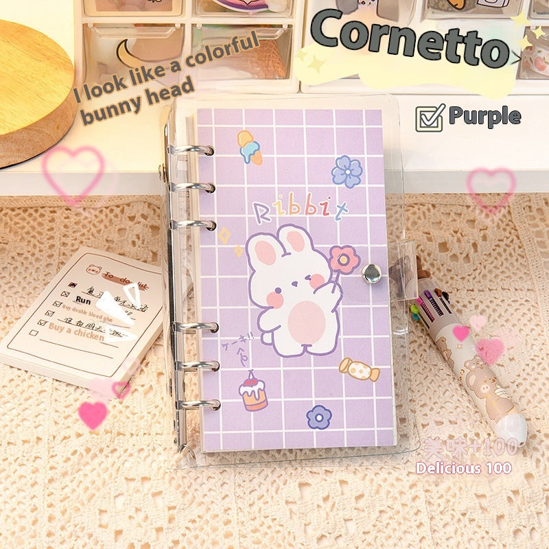 Cartoon Loose Spiral Notebook Cute Accounting Girl Heart Journal Book