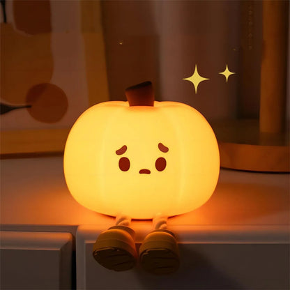Cute Pumpkin Night Light - Soft Silicone Lamp