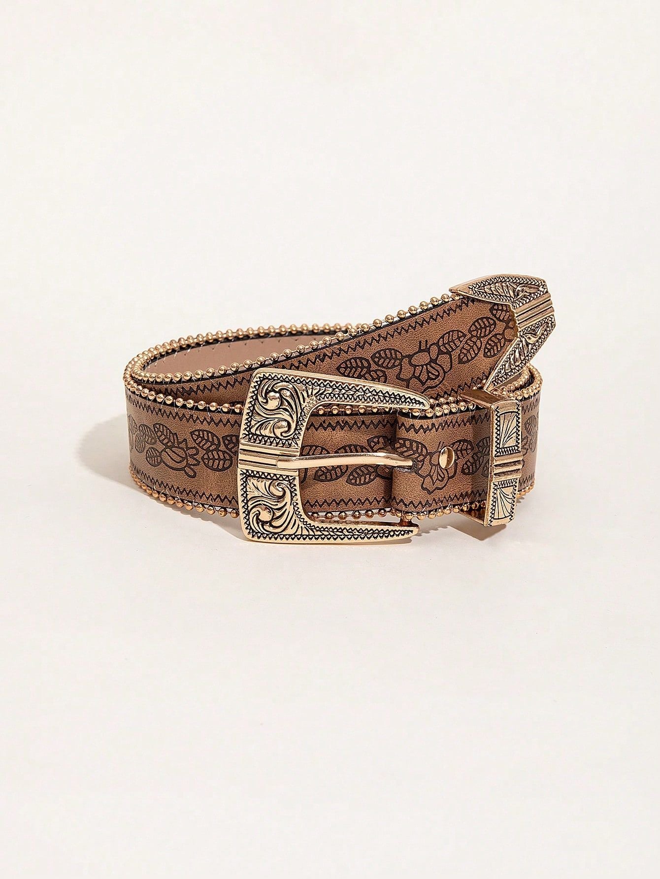 Retro Pattern PU Belt Western Style Women's Belt