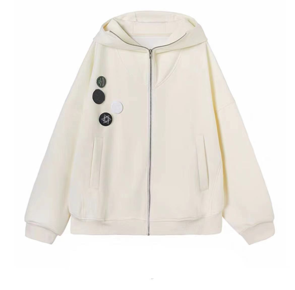 Outline Badge Hooded Hoodie For Men And Women