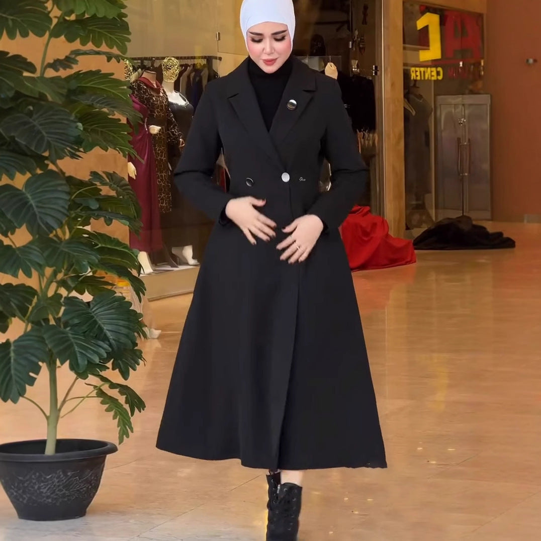 Elegant Mid-length Robe Trench Coat