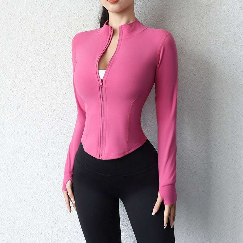 Women Yoga Brushed Long-sleeved Jacket