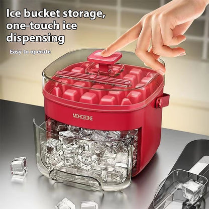 Press-type Portable Ice Tray - Large Capacity Ice Bucket