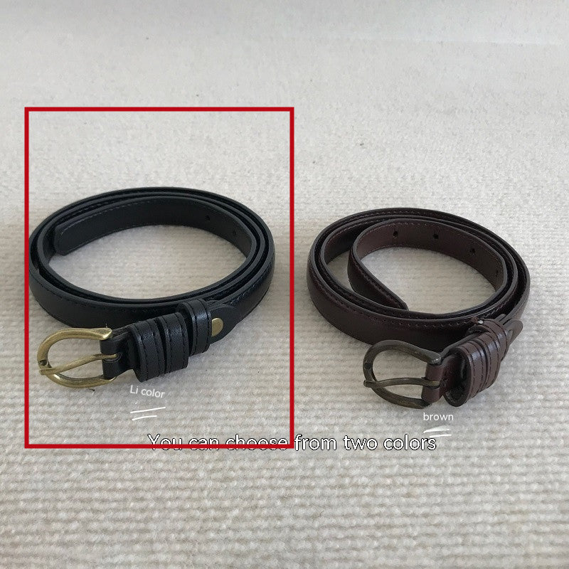 All-match Black Basic Style Small Belt Men