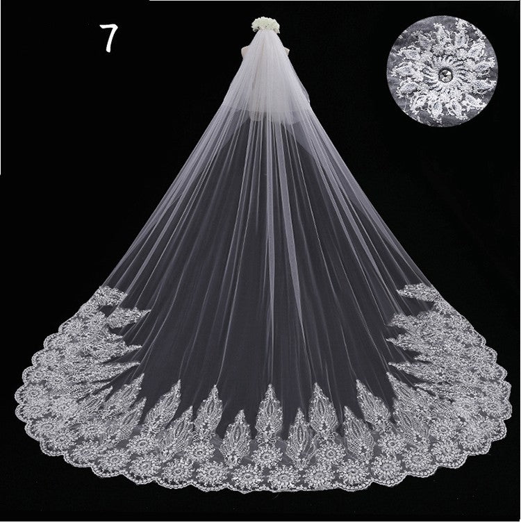 Bridal Wedding Long Tail Luxury Fairy Wedding Veil