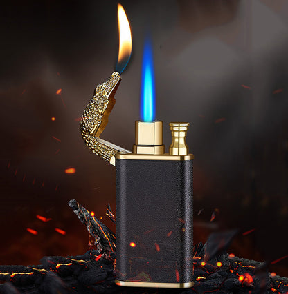 Creative Blue Flame Lighter with Dolphin & Dragon Design