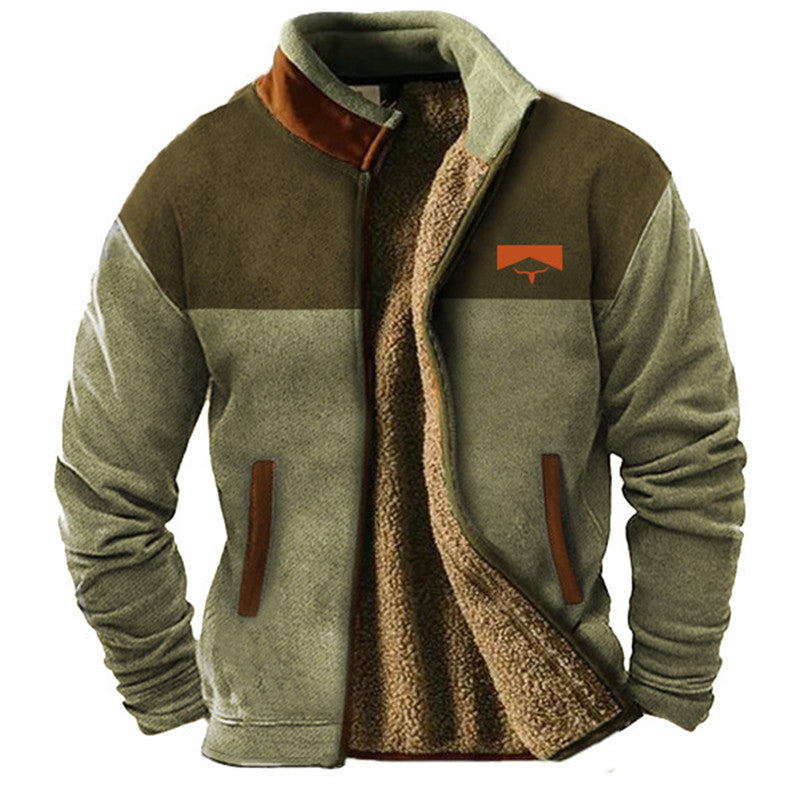 New Men's Cotton Clothes Fleece Jacket Coat Fashion Trend